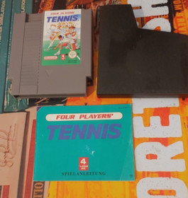 Four Player Tennis (1988) Nintendo NES (Modul, Manual, Box) working CIB 8-bit