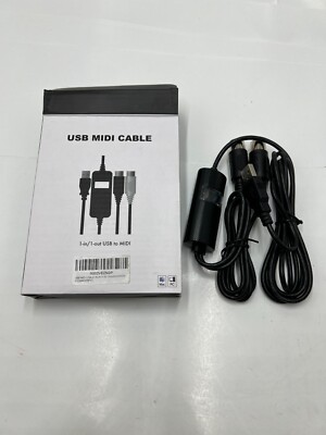 (QTY 2) Oxsubor USB Cable-Upgrade Professional MIDI to USB In-Out Cable Adapter