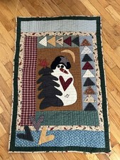 Handmade Quilted Appliqu d Wall Quilt Hanging Stitch Embroider Cottagecore