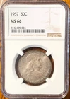 NGC Graded MS 66 1957 United States Franklin Half Dollar 50c