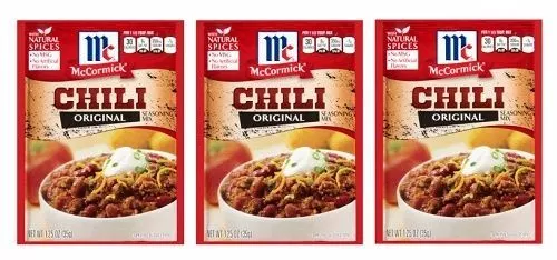 Paquete de 3 paquetes de mezcla de condimento de chile original McCormick - Imagen 1 de 3