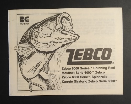 Vintage Zebco 6000 Series Fishing Spinning Reel Manual Instruction Booklet - 第 1/3 張圖片
