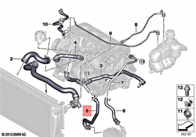 Genuine BMW MINI X1 JCW F39 F48 Hose Heat Exchanger-Coolant Pipe 
