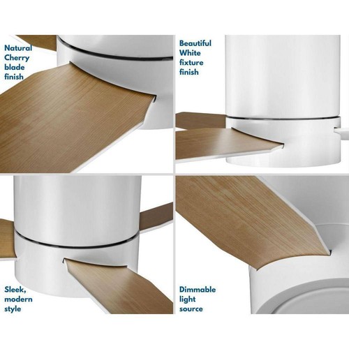 Progress Lighting Ceiling Fan + Light 44" Mid-Century Modern LED White w/Remote - Picture 9 of 12