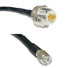 LMR200 Silver N FEMALE BULKHEAD to RP-SMA MALE Coax RF Cable USA Lot