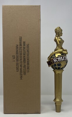 Schlitz Beer Golden Goddess On Globe  11  Tap Handle - NIB