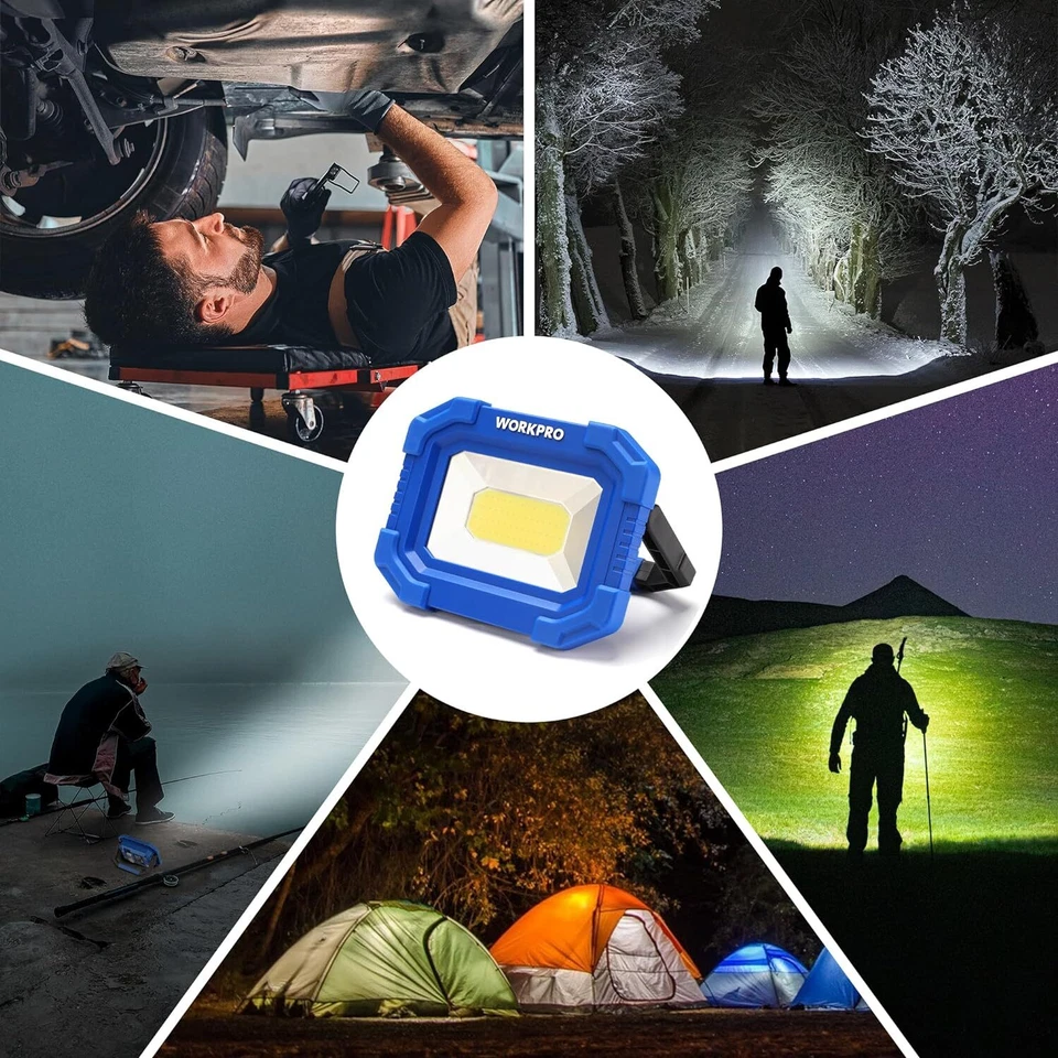 2PC 2000LM Rechargeable LED Work Light Magnetic Work Light Stand COB Flood Light - Image 2 of 4