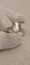 Green Amethyst Solitaire Ring Set In 925 Sterling Silver Size 7