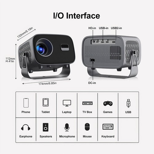 5G WiFi Bluetooth 5.0 FHD Smart Projector IOS Android Home Movie Theater HDMI AU - Picture 15 of 21