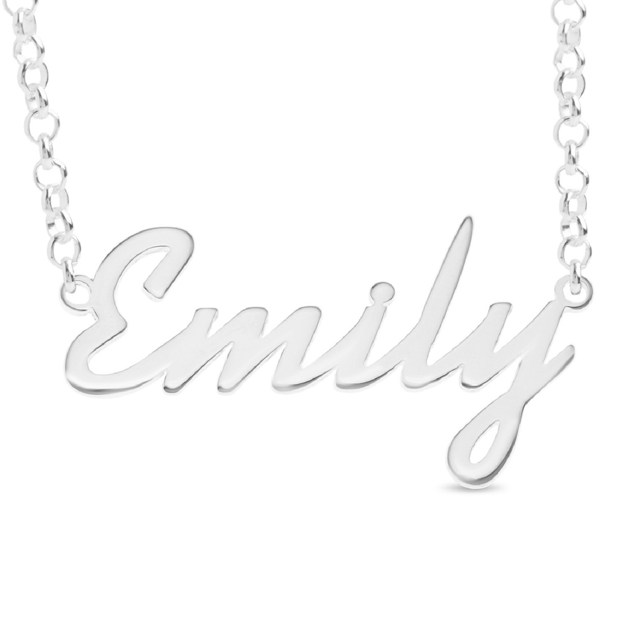 925 Sterling Silver EMILY Name Necklace Womens Pendant Gift for Her