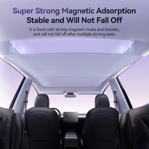 Clip Aspirazione Magnetica Parasole per Tesla Modello 3 Y Ecc Vetro Tetto Parasole - Foto 6 di 36