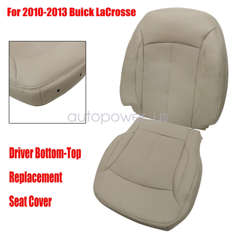 2010 2011 2012 2013 For Buick LaCrosse Driver Bottom&Back Leather Tan Seat Cover - Imagem 3 de 4