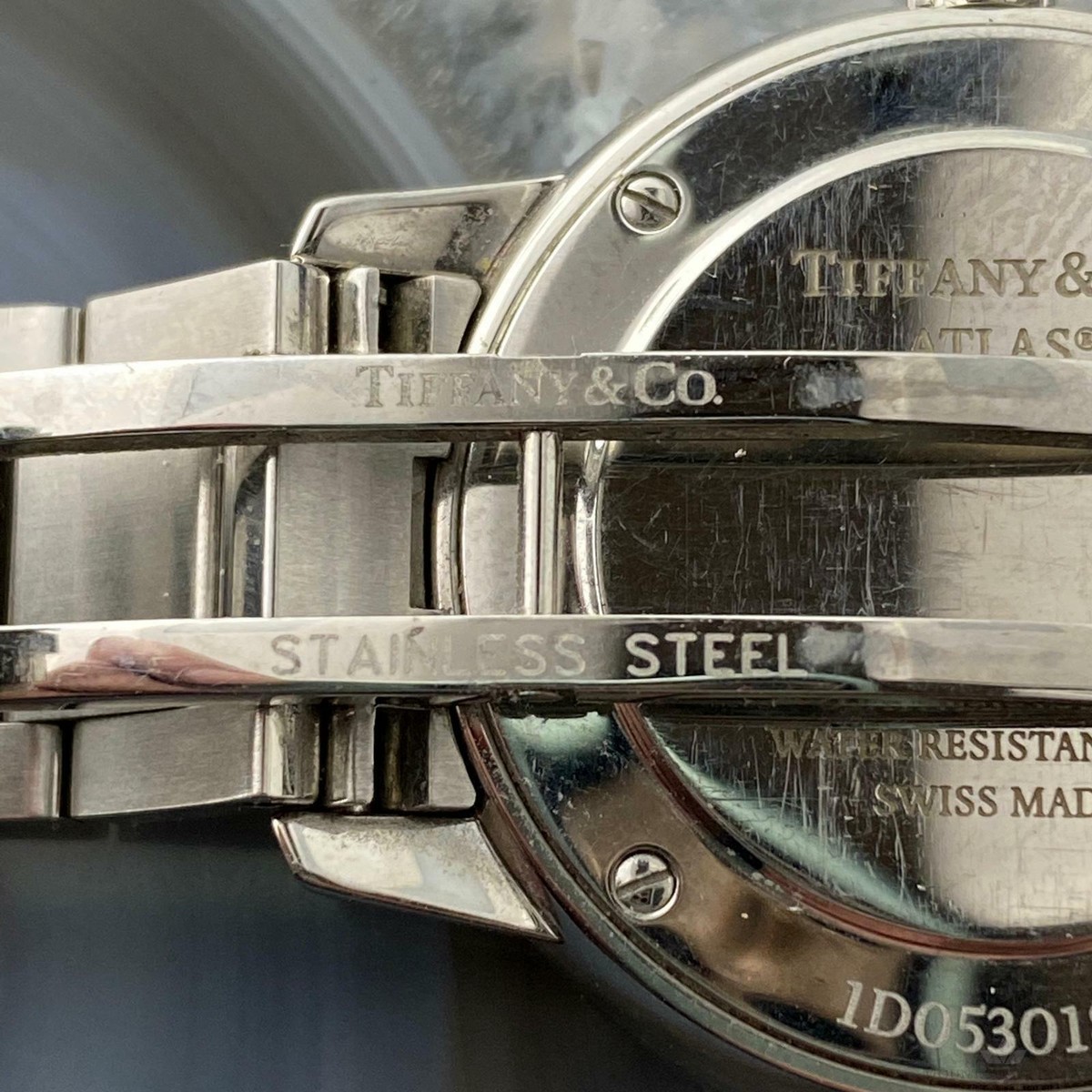 Tiffany & Co Ladies Atlas 2-Hand Blue 31mm Diamond Quartz Steel Watch | eBay