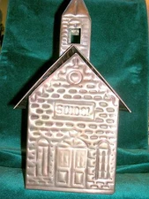 Hand Hammered Solid Copper Schoolhouse Bank by Artist Michael Bonne