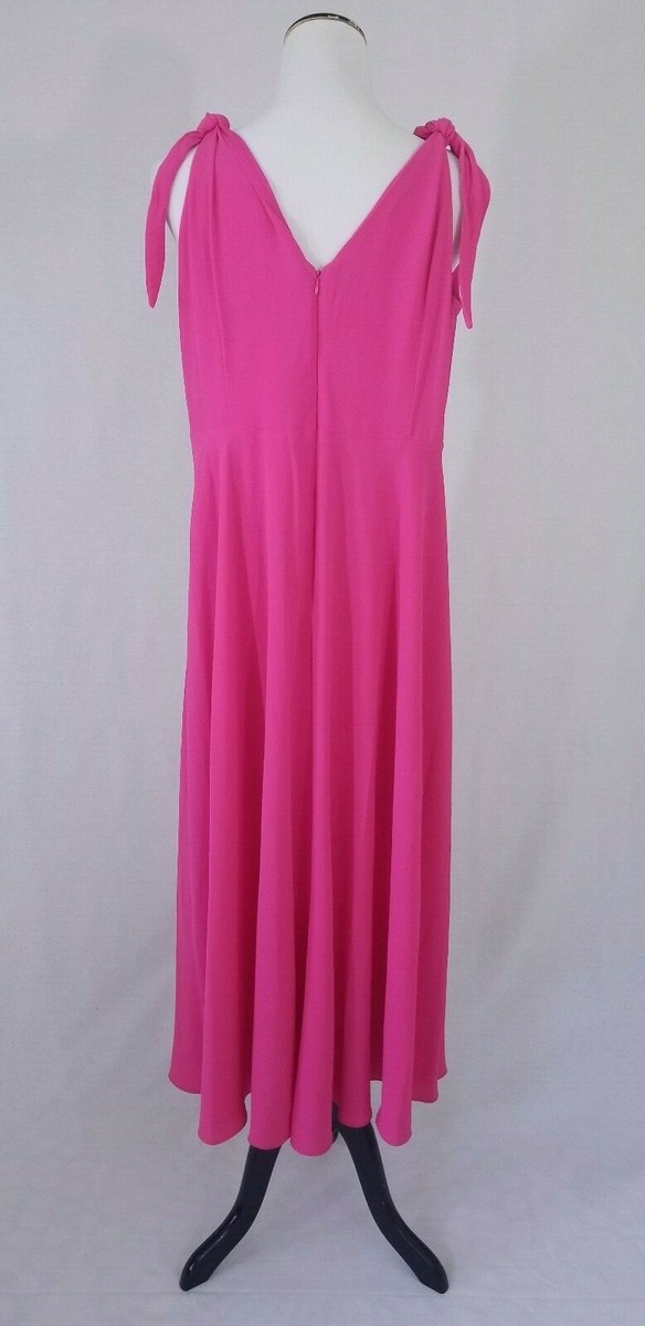 Betsey Johnson plus size think pink pebble crepe midi dress 18W