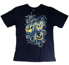 HALLOWEEN JACK O LANTERN SPOOKY BAT T SHIRT KIDS XL 14 16 BLACK COTTON 36"x25.5"