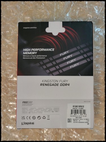 Kingston FURY Renegade 1 x 32GB 3600MHz DDR4 CL18 Desktop Memory KF436C18RB/32 - Afbeelding 2 van 5