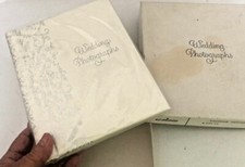 NOS Vtg Spiral C R GIBSON WEDDING PHOTOGRAPH ALBUM W 508-35 White 7X8 NEW Silver
