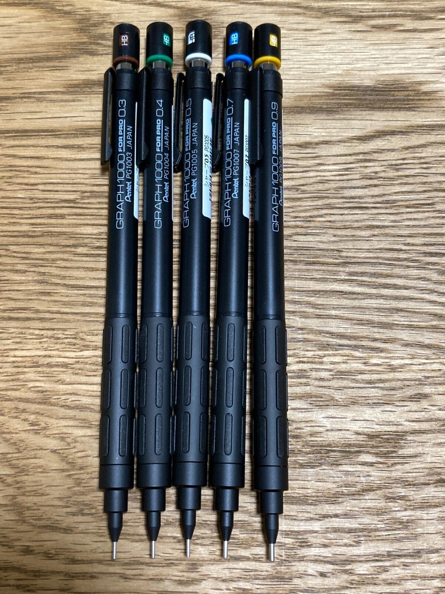 5 Sets Pentel Mechanical Pencil Graph 1000 Pro PG 0.3mm 0.4