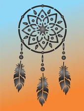 Dreamcatcher Stencil Native Feather Beads Mandala Hoop DIY Craft Signs Joanie