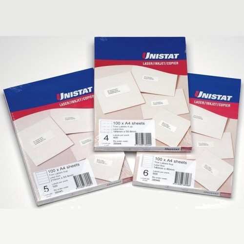 Etiquetas láser de inyección de tinta y copiadora UNISTAT 38930 105 x 148 mm 4 etiquetas - Imagen 3 de 3