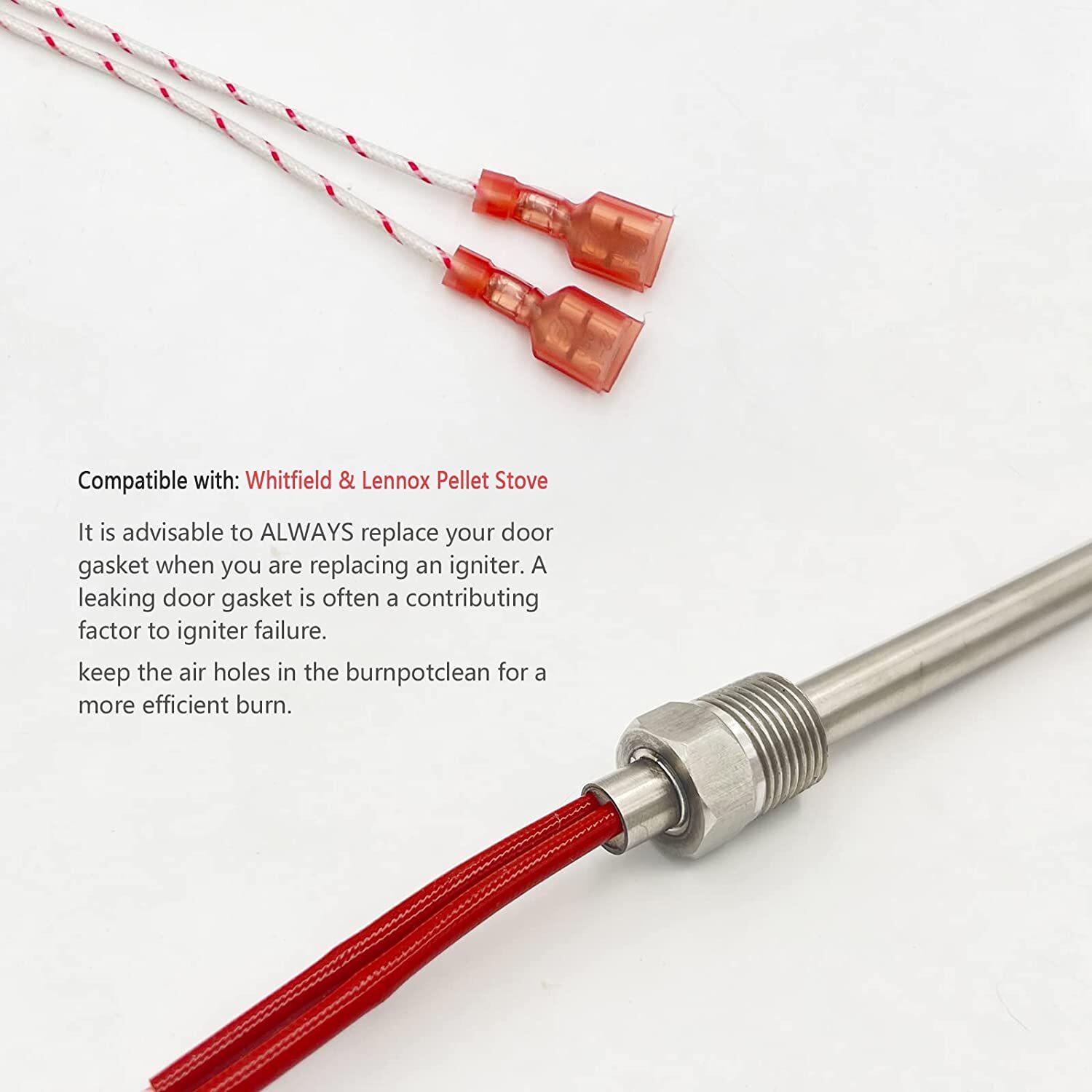 Upgraded 6'' Pellet Stove Igniter Replacement for Whitfield & Lennox 400W