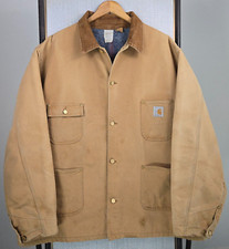 VTG CARHARTT 100 YEARS 1989 Blanket Lined Chore Coat Canvas Size 3XL Mens Khaki