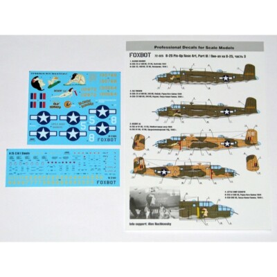 FOXBOT 72-025 Scale 1:72 Decals USAF North American B-25C/D Mitchell (Part III)