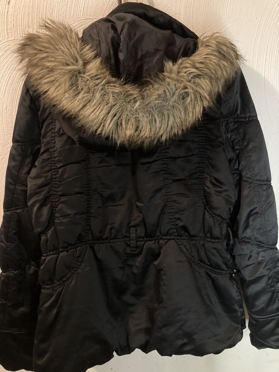 Baby Phat Faux Fur Hooded Jacket Women's Large Y2K F11TW | eBay