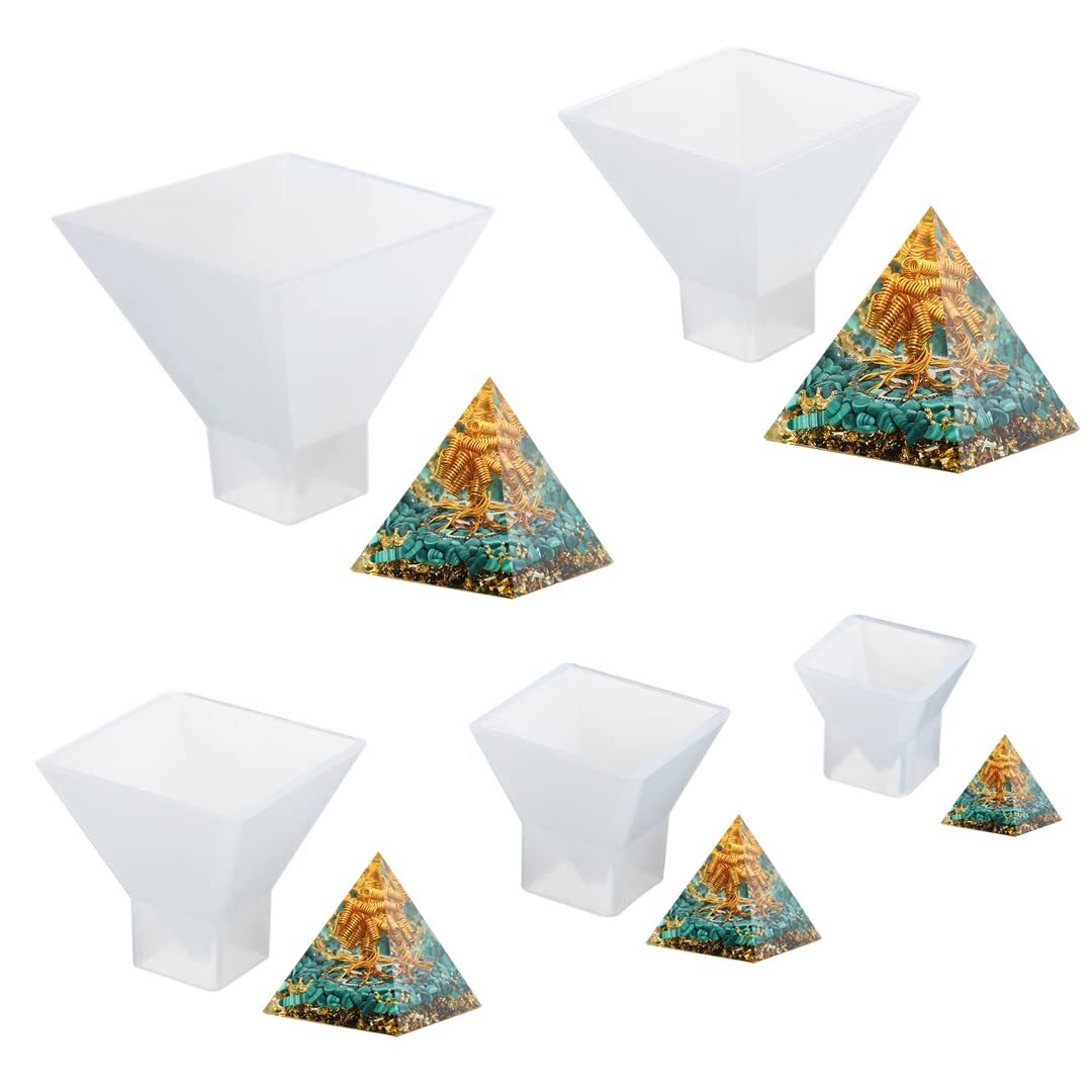 5pcs Pyramid Jewelry Casting Mold, Silicone Jewelry Mold Kits for DIY Jewelry...
