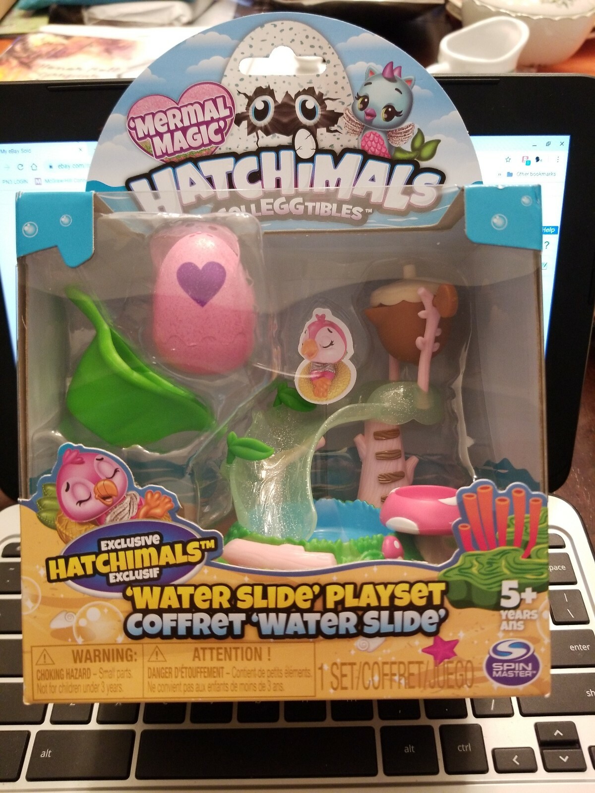 hatchimals water slide playset