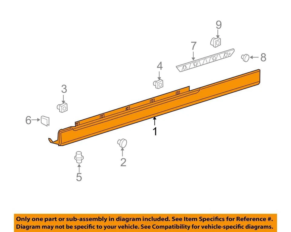 SAAB 9-3 Rocker Moulding Right 04-07 Cv Non-aero 12832824 268 Silver Metallic Foto 3 de 4
