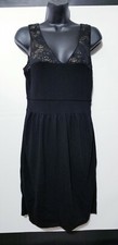 Womens Dress Black Lace Overlay Sleeveless W/ Pockets Size 8 Formal Career Work