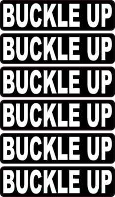 StickerTalk Buckle Up Stickers, 2.4 inches x 0.6 inches