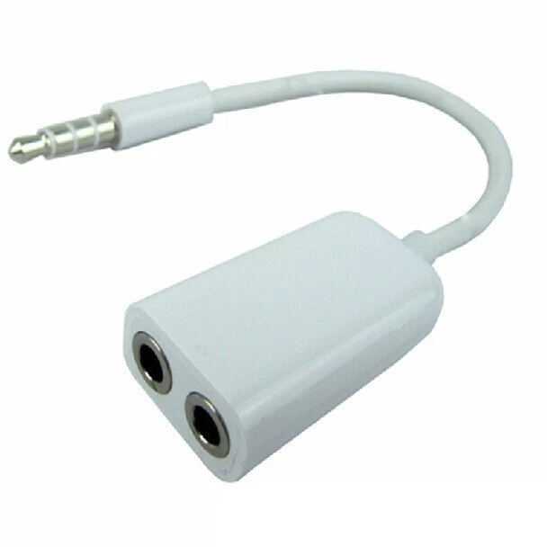 3.5mm TRRS Male Jack 2x Headphone Adapter Splitter for Samsung Smartphone Tablet - Image 2 of 3