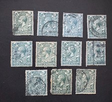 Great britain - collection of 11 - 4p stamps, used, George V, 1912. Scott #165.