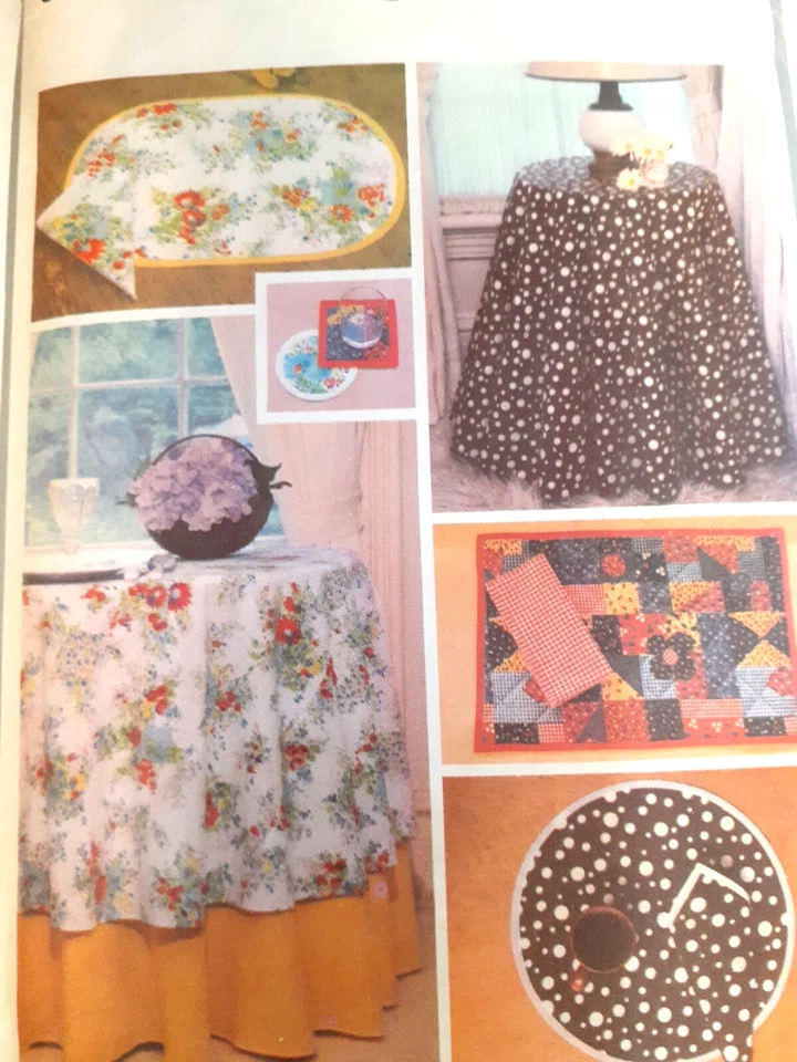 Simplicity 8364 Tablecloth Napkins Place Mat Coasters Sewing Pattern UC FF Home - Image 2 of 4