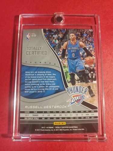 2017-18 Panini Totalmente Certificato Basket #48 Russell Westbrook Thunder - Foto 2 di 2