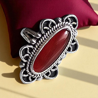 * Exquisiter Damenring * Karneol * Mexiko * signiert * Silber 925 * (1423)