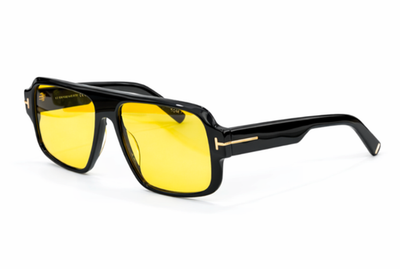 サンテクレアール　color torima イエロー Tom Ford Turner Sunglasses FT1101 Black/Yellow 58-15-140mm With