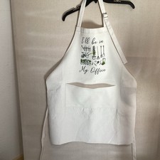 gardening apron white fabric   I  ll be in my office  graphic pocket