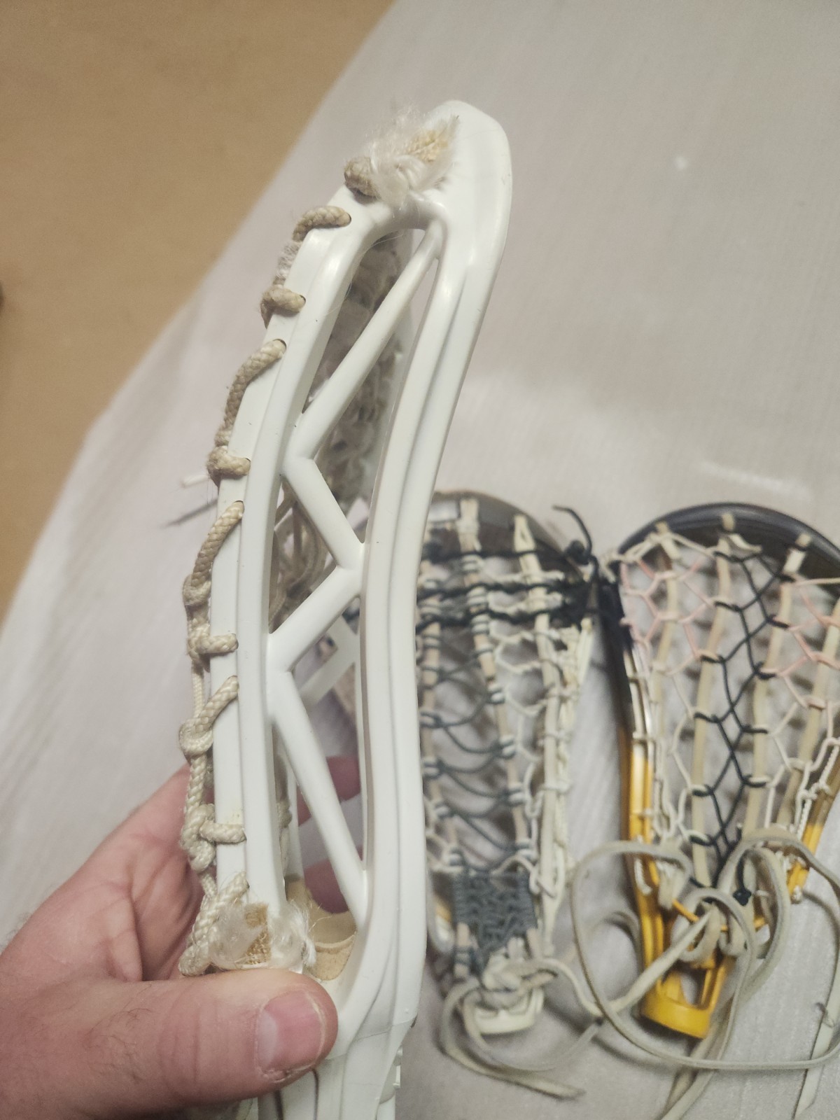 Lot Of 3 Vintage Strung Warrior Lacrosse Heads