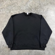 Russell Athletic Sweatshirt Mens XL Black Fleece Crewneck Dri-Power Blank