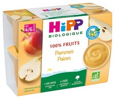 HiPP 100 Organic Fruit Apples Pears 4/6 Months 4 Jars