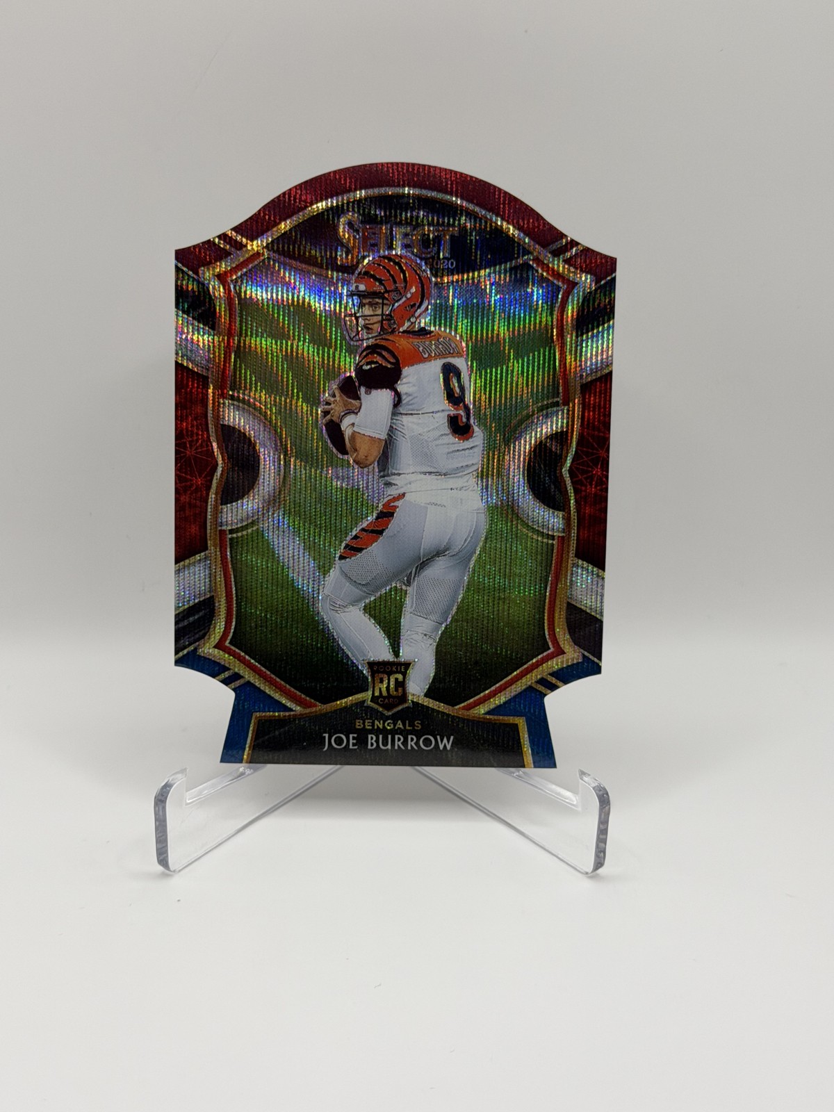 2020 Panini Select - Concourse Joe Burrow #46 Tri-Color Prizm Die-Cut (RC)