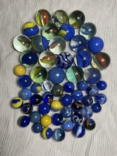 Vintage Marble Lot of 56 Shooters and Peewees, Akro Master Peltier Ravenswood