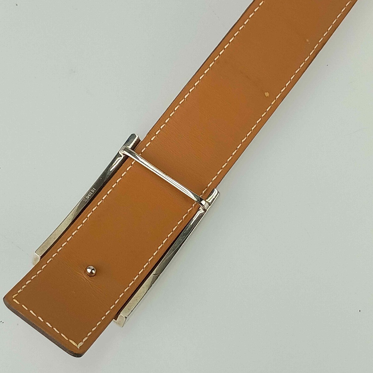 Hermes Belt Lucky Metal Orange Epson Constance Reversible Silver Hermes Belt Lucky Metal - Orange Epson Unisex Constance  main image 2