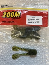 ZOOM ULTRA  VIBE  CHUNK  3 ”  5 Pack WATERMELON SEED TRAILER FAST SHIPPING