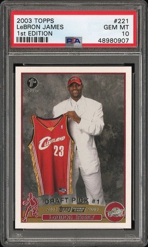 LeBron James 2003 Topps 1ST Edition #221 Basketball Rookie Card RC PSA GEM MT 10