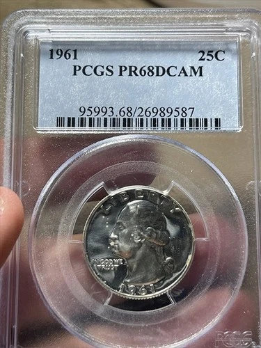 1961 Deep Cameo Proof Washington Quarter PCGS PR68 DCAM